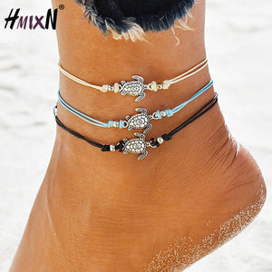 New Vintage Shell simple rope chain Sea Turtle Anklet For Women Anklet Bracelet on the Leg Handmade Jewelry Summer Charm Sandals