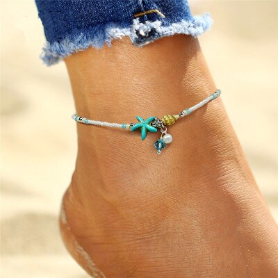 Bohemia Sea Turtle Starfish Charms Beach Anklet Shell For Women Boho Style leg Bracelet anklets for women