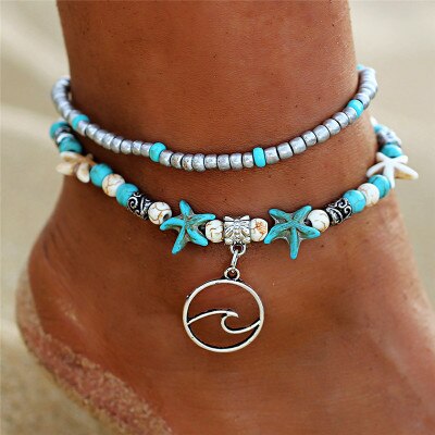 Bohemia Sea Turtle Starfish Charms Beach Anklet Shell For Women Boho Style leg Bracelet anklets for women