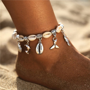 Starfish Pendant Anklets 2019 For Women New Stone Beads Shell Anklet Bohemian Bracelets On Leg BOHO Ocean Jewelry Drop Shipping