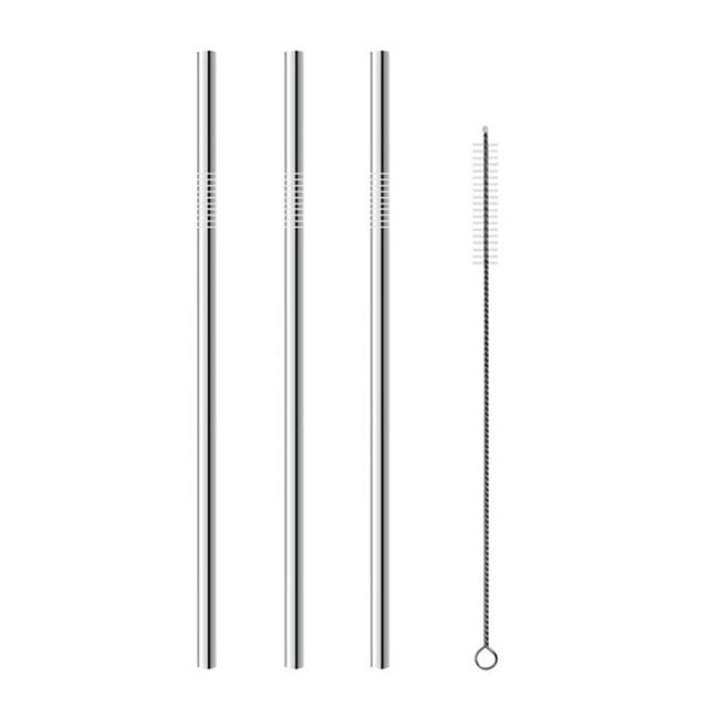 2/4/8Pcs Reusable Drinking Straw High Quality 304 Stainless Steel Metal Straw with Cleaner Brush For Mugs 20/30oz