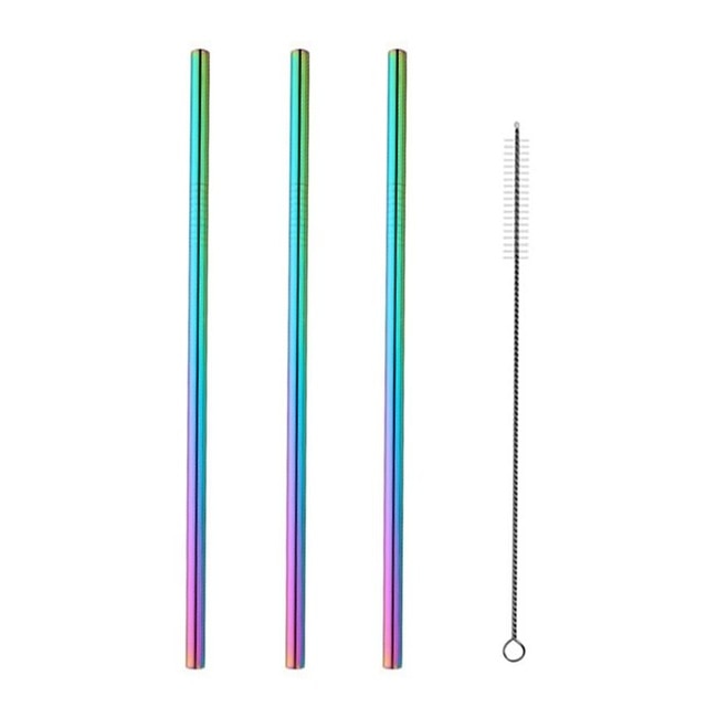 2/4/8Pcs Reusable Drinking Straw High Quality 304 Stainless Steel Metal Straw with Cleaner Brush For Mugs 20/30oz