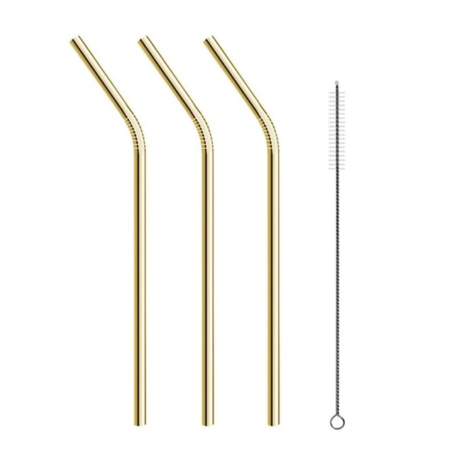 2/4/8Pcs Reusable Drinking Straw High Quality 304 Stainless Steel Metal Straw with Cleaner Brush For Mugs 20/30oz