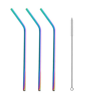 2/4/8Pcs Reusable Drinking Straw High Quality 304 Stainless Steel Metal Straw with Cleaner Brush For Mugs 20/30oz