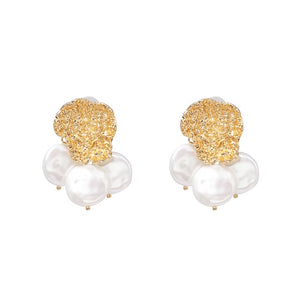 FASHIONSNOOPS New Sea Shell Pendant Earrings Gold Statement Earrings For Women Weddings Party Irregular Geometric Jewelry Gift