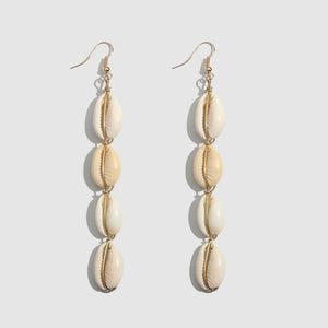 JUST FEEL ZA 2019 Sea Conch Shell Dangle Earrings Jewelry for Women Summer Special Gifts Wedding Party Conch Statement Earrings