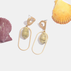 JUST FEEL ZA 2019 Sea Conch Shell Dangle Earrings Jewelry for Women Summer Special Gifts Wedding Party Conch Statement Earrings