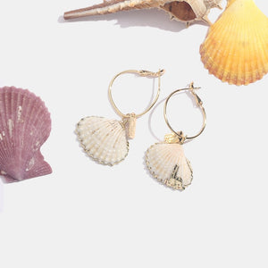 JUST FEEL ZA 2019 Sea Conch Shell Dangle Earrings Jewelry for Women Summer Special Gifts Wedding Party Conch Statement Earrings