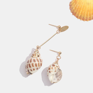 JUST FEEL ZA 2019 Sea Conch Shell Dangle Earrings Jewelry for Women Summer Special Gifts Wedding Party Conch Statement Earrings