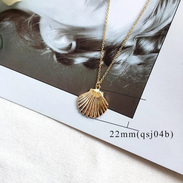 IF YOU Sea Shell Earrings For Women Gold Color Trendy Metal Shell Cowrie Statement Dangle Earrings 2019 New Summer Beach Jewelry