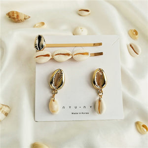 IF YOU Sea Shell Earrings For Women Gold Color Trendy Metal Shell Cowrie Statement Dangle Earrings 2019 New Summer Beach Jewelry