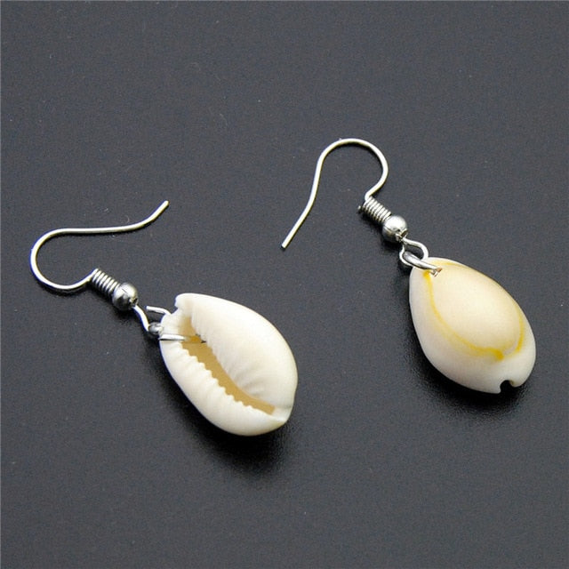 JCYMONG 13 Style Sea Shell Earrings For Women Gold Silver Color Metal Shell Cowrie Statement Earrings 2019 Summer Beach Jewelry