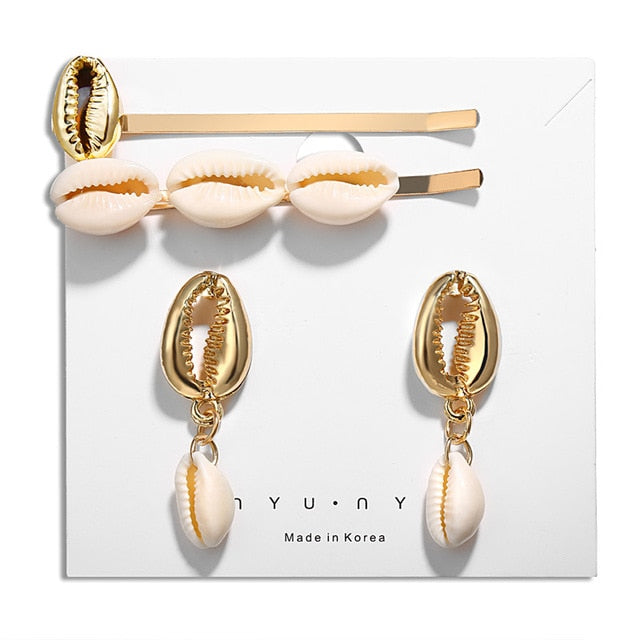 2019 New Sea Shell Earrings For Women Gold Color Round Geometric Drop Pearl Shell Earrings Summer Beach Ladies Fashion Jewelry