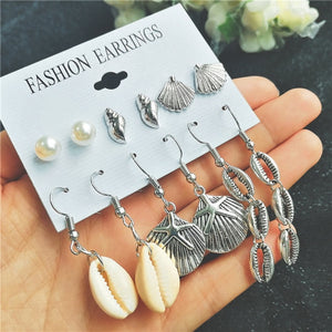 IF YOU Sea Shell Earrings For Women Gold Color Trendy Metal Shell Cowrie Statement Dangle Earrings 2019 New Summer Beach Jewelry