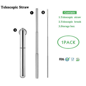 2/4/8Pcs Reusable Drinking Straw High Quality 304 Stainless Steel Metal Straw with Cleaner Brush For Mugs 20/30oz